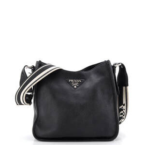 Prada Logo Strap Hobo Leather Medium #239184P21B